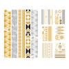 Golden Color Temporary Tattoos Waterproof Metallic Temporary Transferable Tattoos Tattoo Body Art Sticker Arm