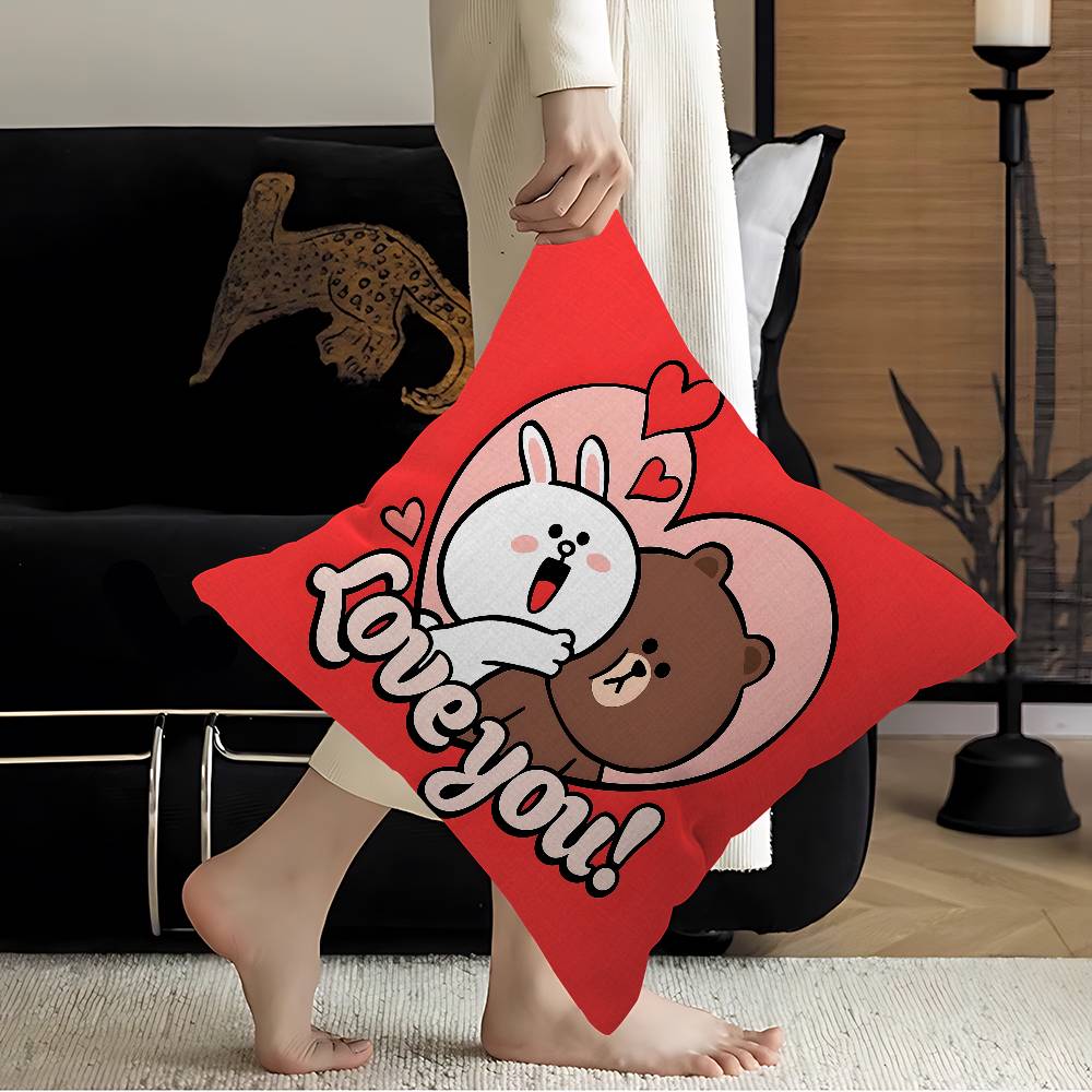 B-Brown And C-CONY Cushion Cover Inches Farmhouse Decor Home Throw Pillow Covers for Couch Decorations