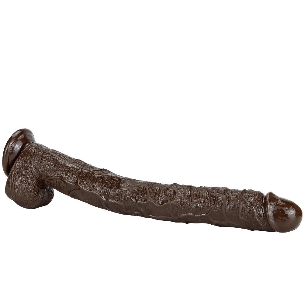 43cm  Large Black Penis  Adult Sex Toys Realistic Dick Fisting BDSM  Pegging Strapon PVC Anal Plug Slave Vibrator