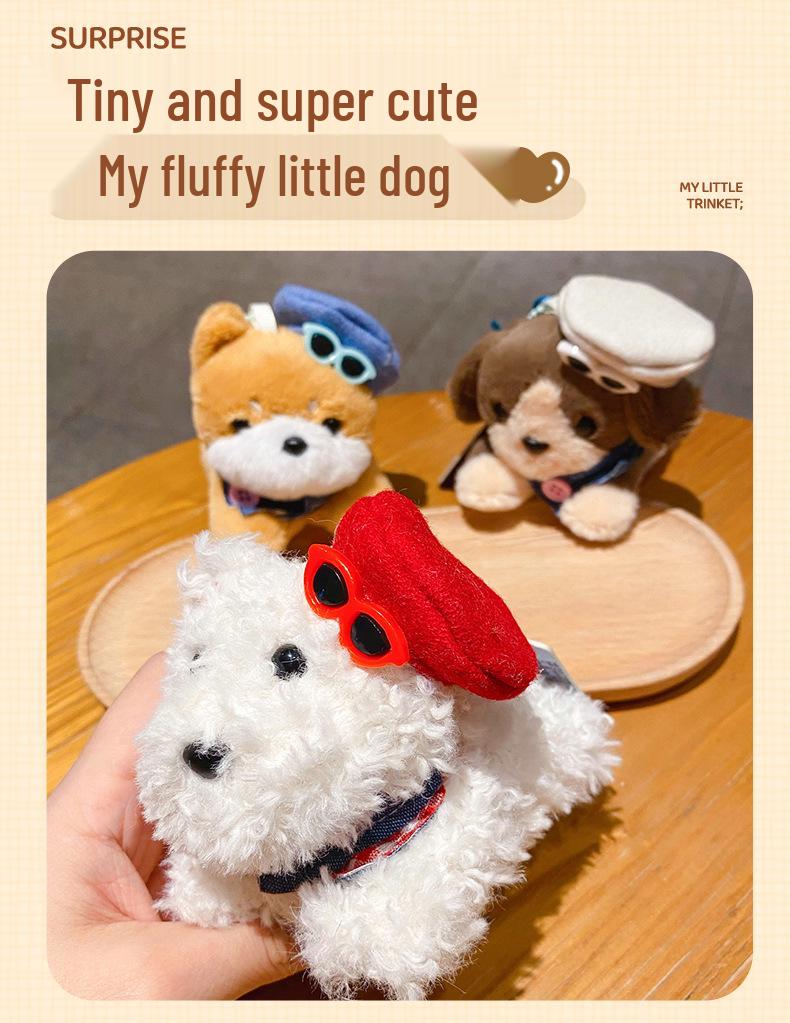 Trendy Cute Dog Plush Keychain Pendant - Adorable Cartoon Figure for Bags and Couples