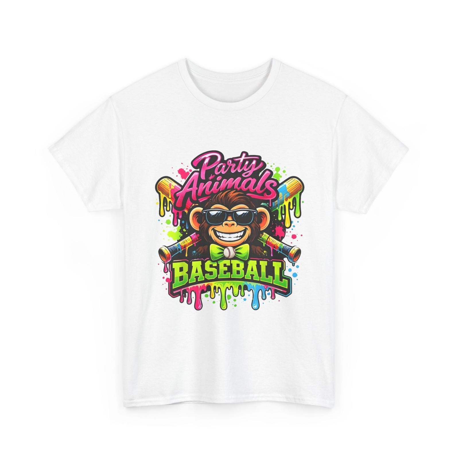 Party Animals Meme Shirt, Ice Cream Drip Baseball Funny Monkey Shirt S