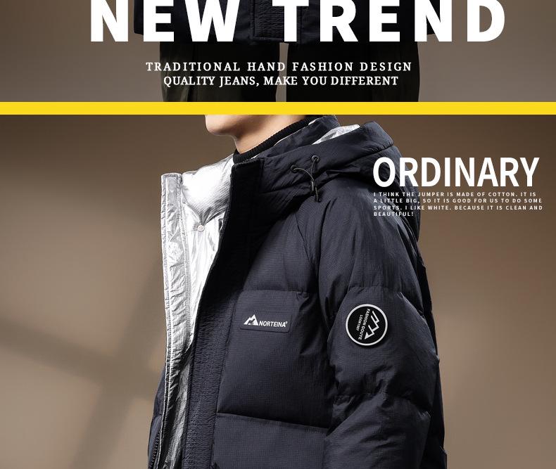 Men's Premium Thermal Insulated Down Jacket - 90% Duck Down, Mid-Length, Thickened Winter Coat