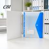 Binder Compatible Folder 11 Hole Clear File for A4 Binders, Colorful Plastic Document with Bag Snap Button & Label Slot, Transparent Project Organizer