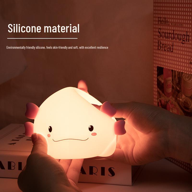 Cross-border Silicone Salamander Dual-Use Night Light – Soft, Eye-Friendly Bedside Light for Kids.