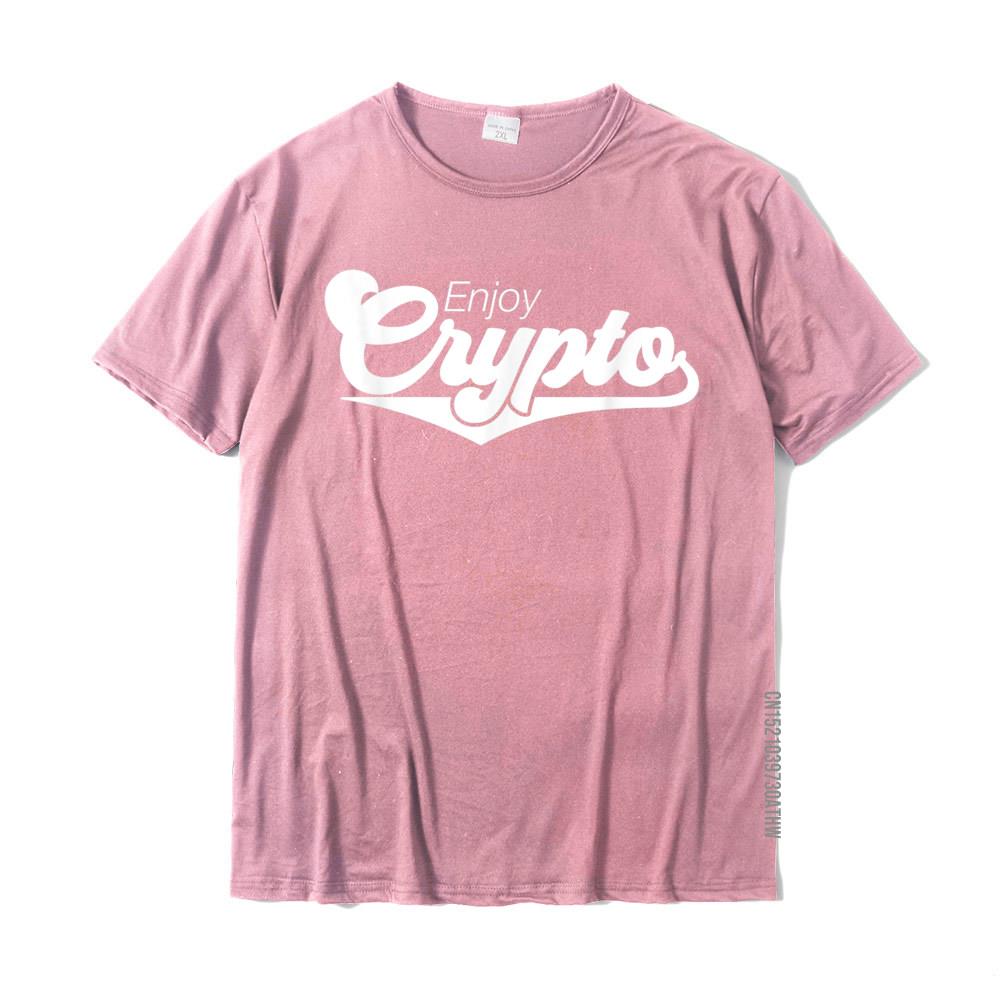 Enjoy Crypto Funny Retro Cryptocurrency Bitcoin HODL TShirt Group Casual Tops T Shirt Fitted Cotton Men T Shirt