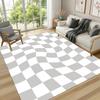 Washable Checkered Rug  Classic Black and White Area Rug Super Soft Carpet for Bedroom Living Room Kids Room Dorm Home Decor