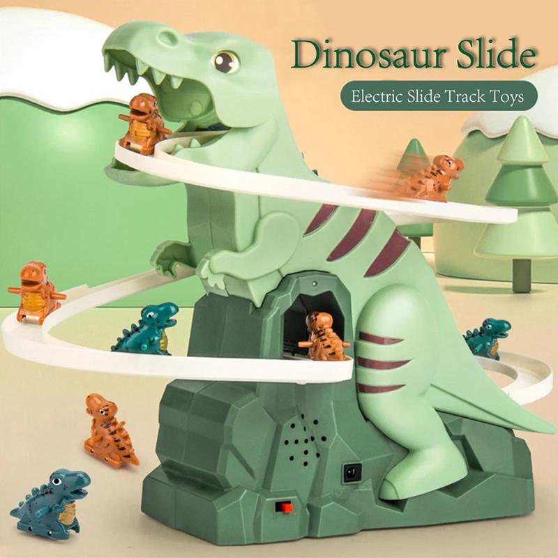 Batole Dinosaurus Lezecká Skluzavka Schody Hračka Závodní Dráha Herní Sada Elektrická Dobrodružná Skluzavka Horská Dráha Se Světlem Hudbou Dětský Dárek