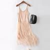 Elegant Women Summer Yarn Splicing Dress Sleeveless Boho Beach Sundress For Casual Wear