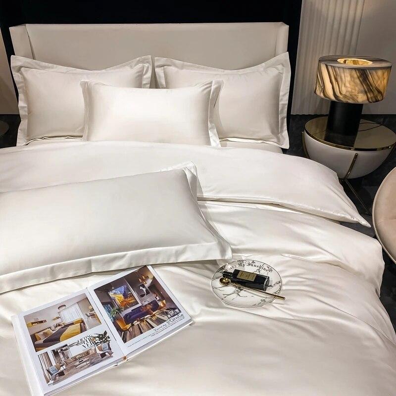 3-teiliges Set Luxus-Bettwäsche-Set aus 100 % ägyptischer Baumwolle, Bettbezug-Set für Einzel-, Doppel-, Queen-Size-Betten, weicher Bettbezug, Kissenbezug