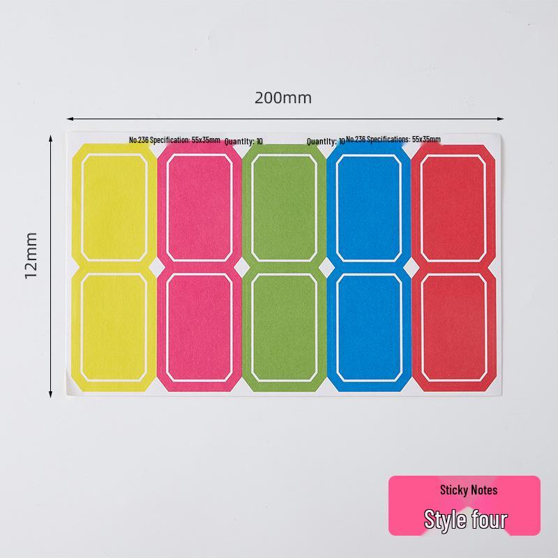 White and Blue Self-Adhesive Handwritten Label Stickers with Index Notes