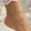 Women's Silver Tone Stainless Steel Beads Ankle Bracelet, Foot Chain Anklet, Waterproof Non Tarnish Fashion Summer Beach Jewelry