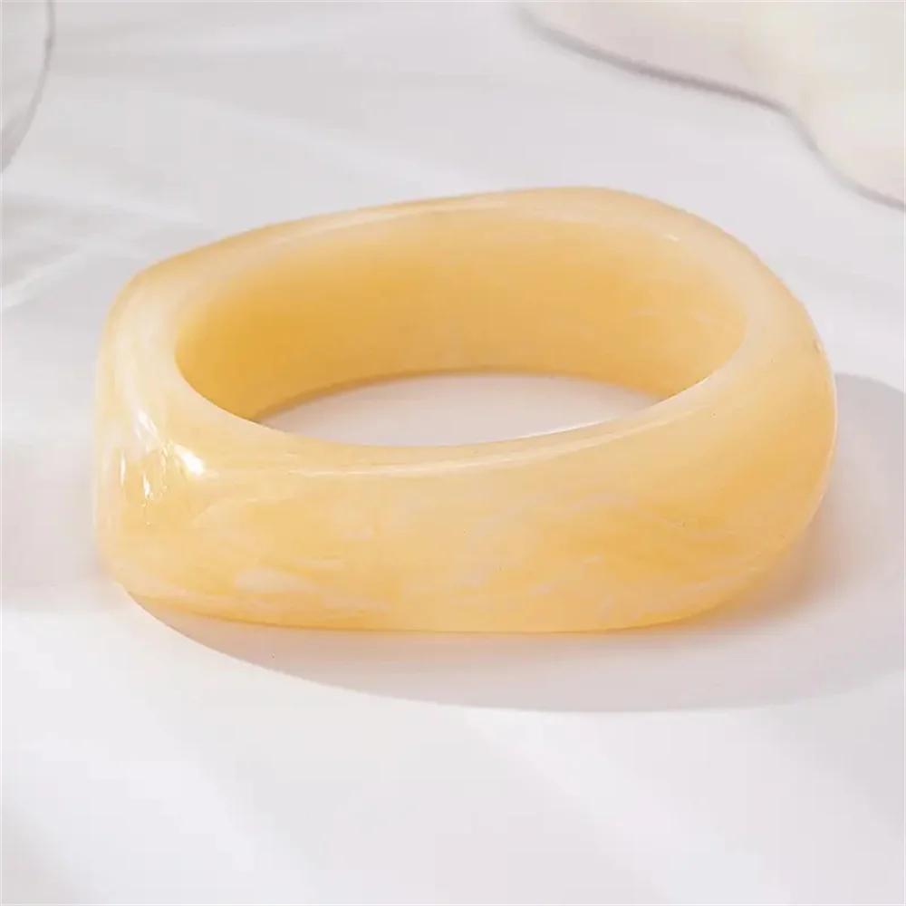 Square Candy Color Texture Irregular Acrylic Gentle Bangle Bracelet Exaggerated Personality Versatile Style Mass Trend Jewelry