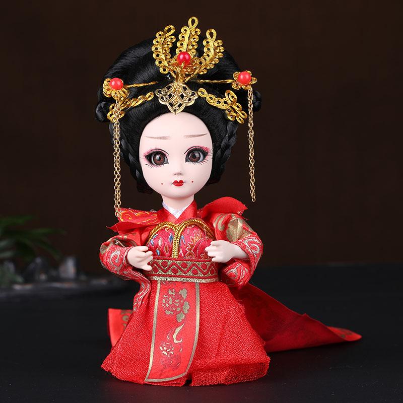 Chinese Opera Character Decoration Silk Doll Peking Opera Mask Doll Chinese Handmade Decorative Gifts Shop decoration Doll