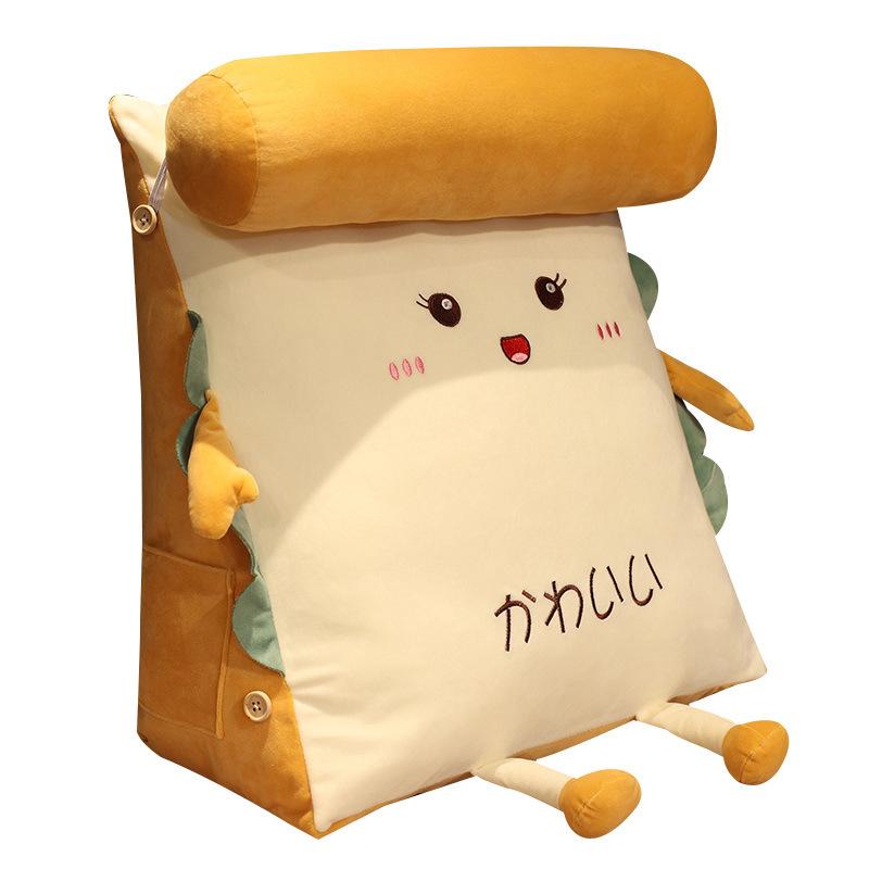 Toast Triangle Pillow Waist Support Pillow Triangle Cushion Single Bed Soft Bag Backrest Balcony Tatami Sofa Waist Support