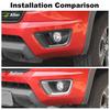 2x Carbon Fiber Front Fog Light Lamp Decor Cover Trim For Chevy Colorado 2014-18