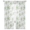 Spring Eucalyptus Leaves Bamboo Voile Sheer Curtains Living Room Window Chiffon Tulle Curtain Kitchen Bedroom Drapes Home Decor