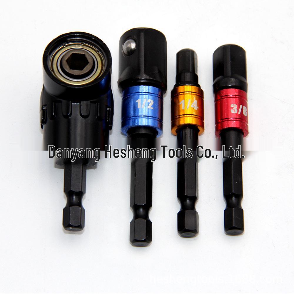 3-Piece Hex Socket Impact Wrench Adapter Set (1/2", 3/8", 1/4") for Electric Screwdriver