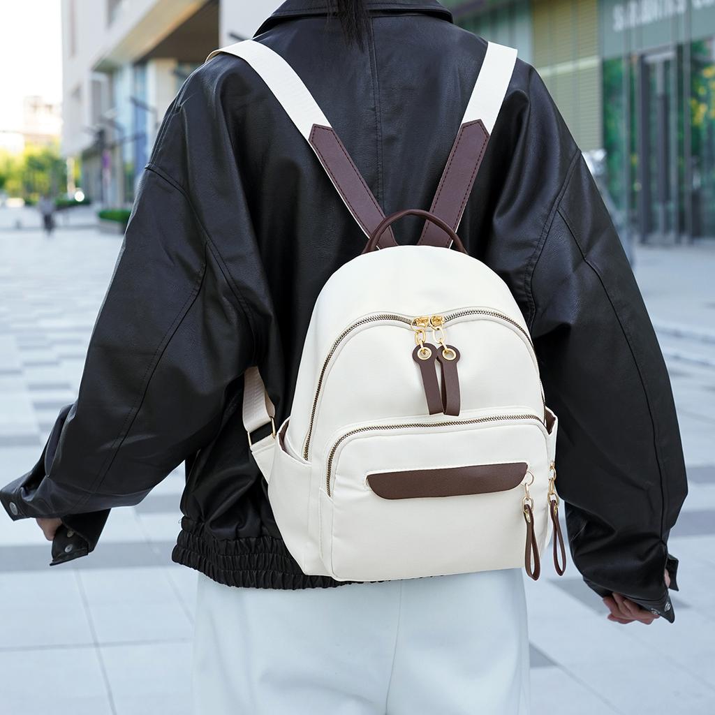 Oxford Backpack Women's Travel Backpack Large Capacity Color Block Student Schoolbag