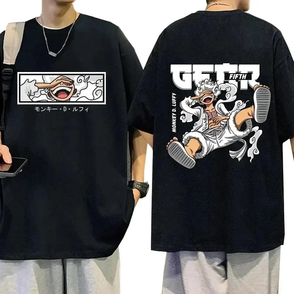 

Monkey D. Luffy One Piece T-Shirt Summer Men Gear 5 Nika Character Graphic Short Sleeve Streetwear Loose Fit Anime Fan Tee S разноцветный