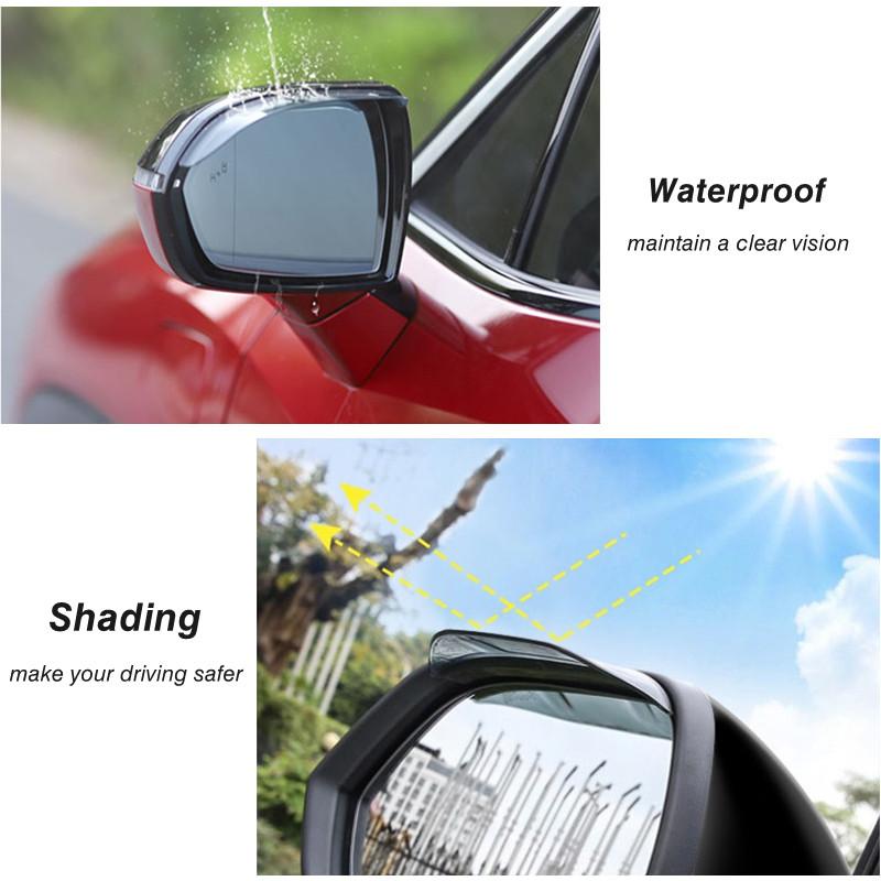 2Pcs Car Rearview Mirror Rain Eyebrow Protector Rain Sticker For Jeep Grand Cherokee Wrangler JK Gladiator Compass Renegade Patr