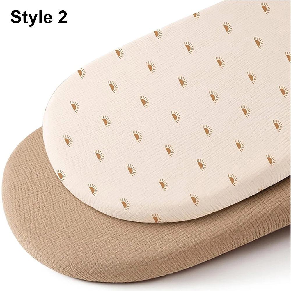 2Pcs/Set Durable Solid Baby Fitted Sheet Breathable Printed Crib Fitted Sheets Cotton Newborn Changing Pad Cover