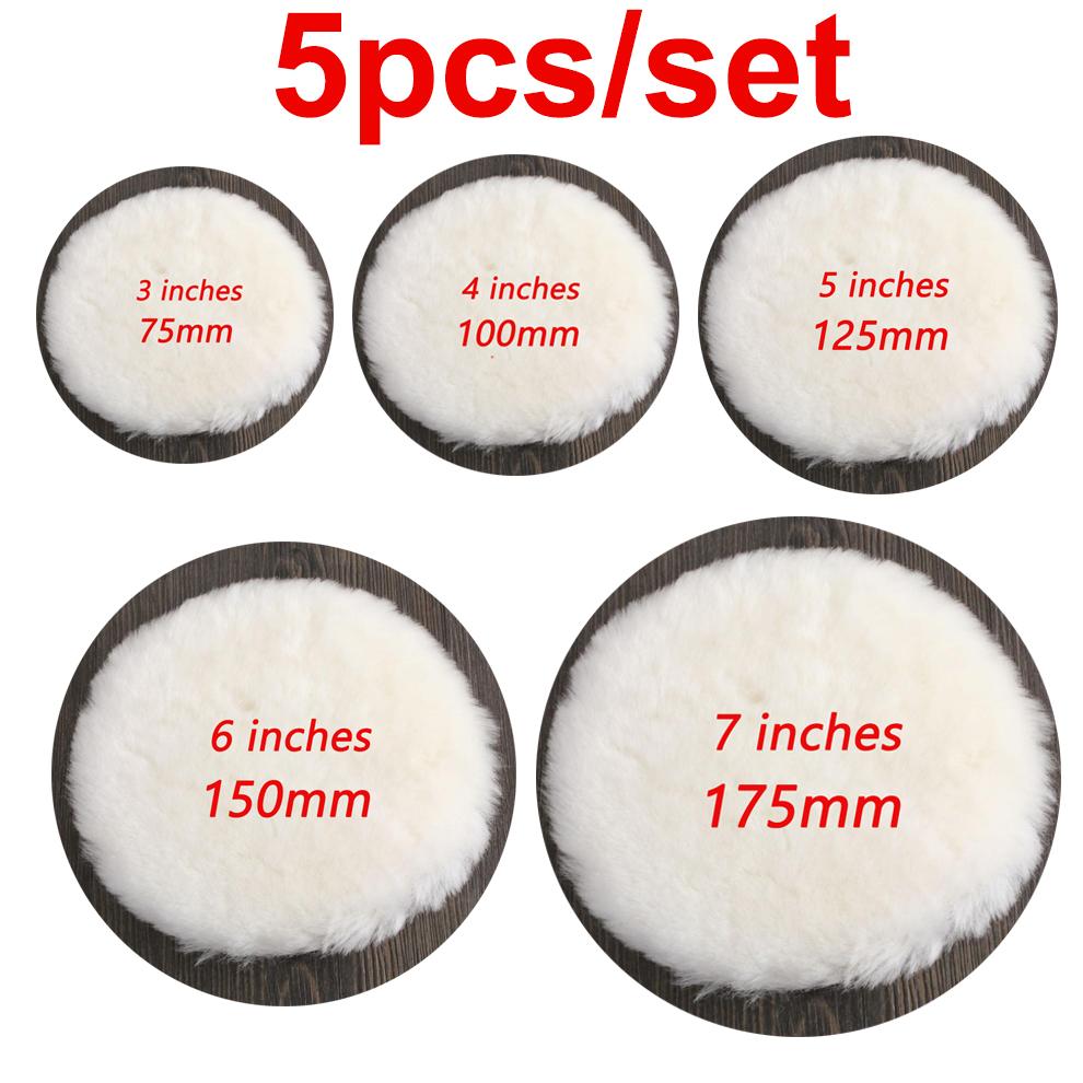 3/4/5/6/7 Inches Wool Polishing Disc Car Beauty Waxing Self-Adhesive Disc Imitated Wool Sponge Pad Auto Polisher Sponges Discs