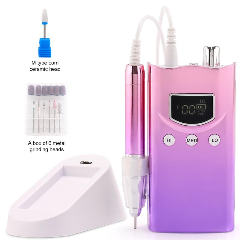 

BEPAN New Design 35000RPM Brushless Motor Nail Drill 85w Rechargeable Manicure Cordless Nail File Pedicure Drilling Desktop Base Cable
