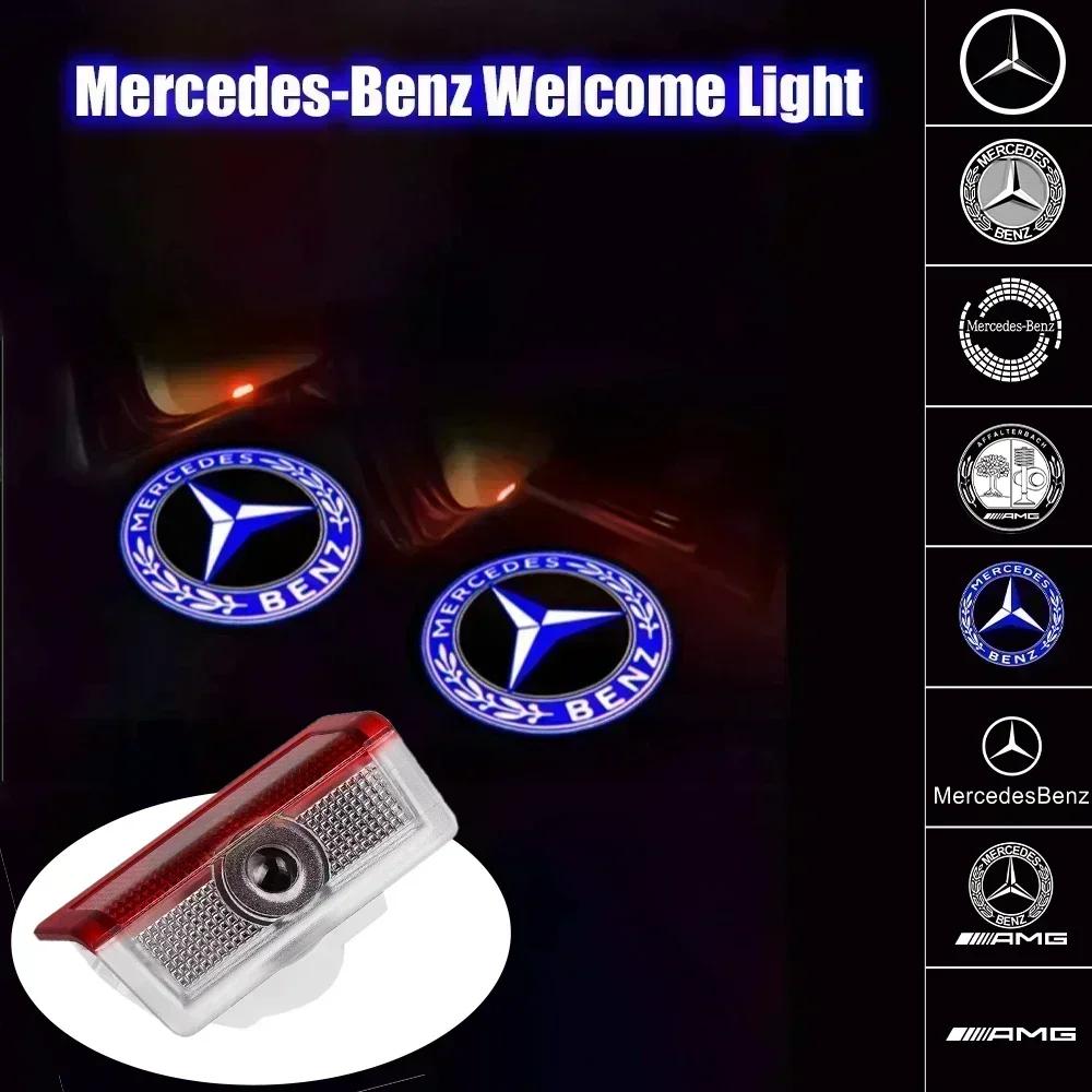 ANBB5 2Pcs Car Door Sign Welcome Light LED Projection Lamp For Mercedes Benz AMG GLC GLA GLE GLS GL W204 W176 W205 W213 W166 W212 C180