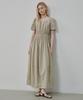 Ollibeudeollibeu Shirred Voluminous Sleeve Boat Neck Dress Ow6Mo6000