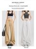Women's American Loose Jeans: Autumn Belted Design, Slimming Straight-Leg, Wide-Leg Floor-Length Pants
