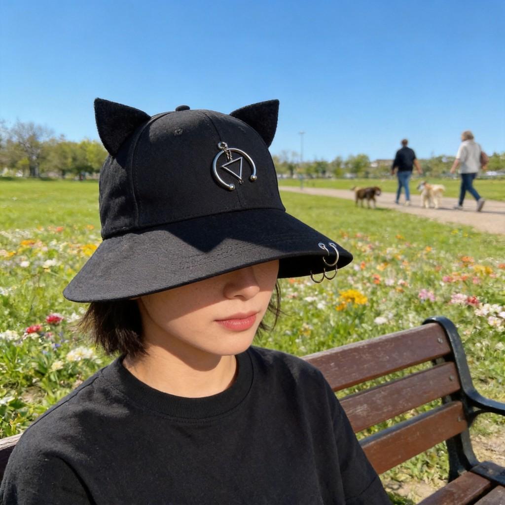 Metal Decor Baseball Hat With Sunshade For Street Style Looks