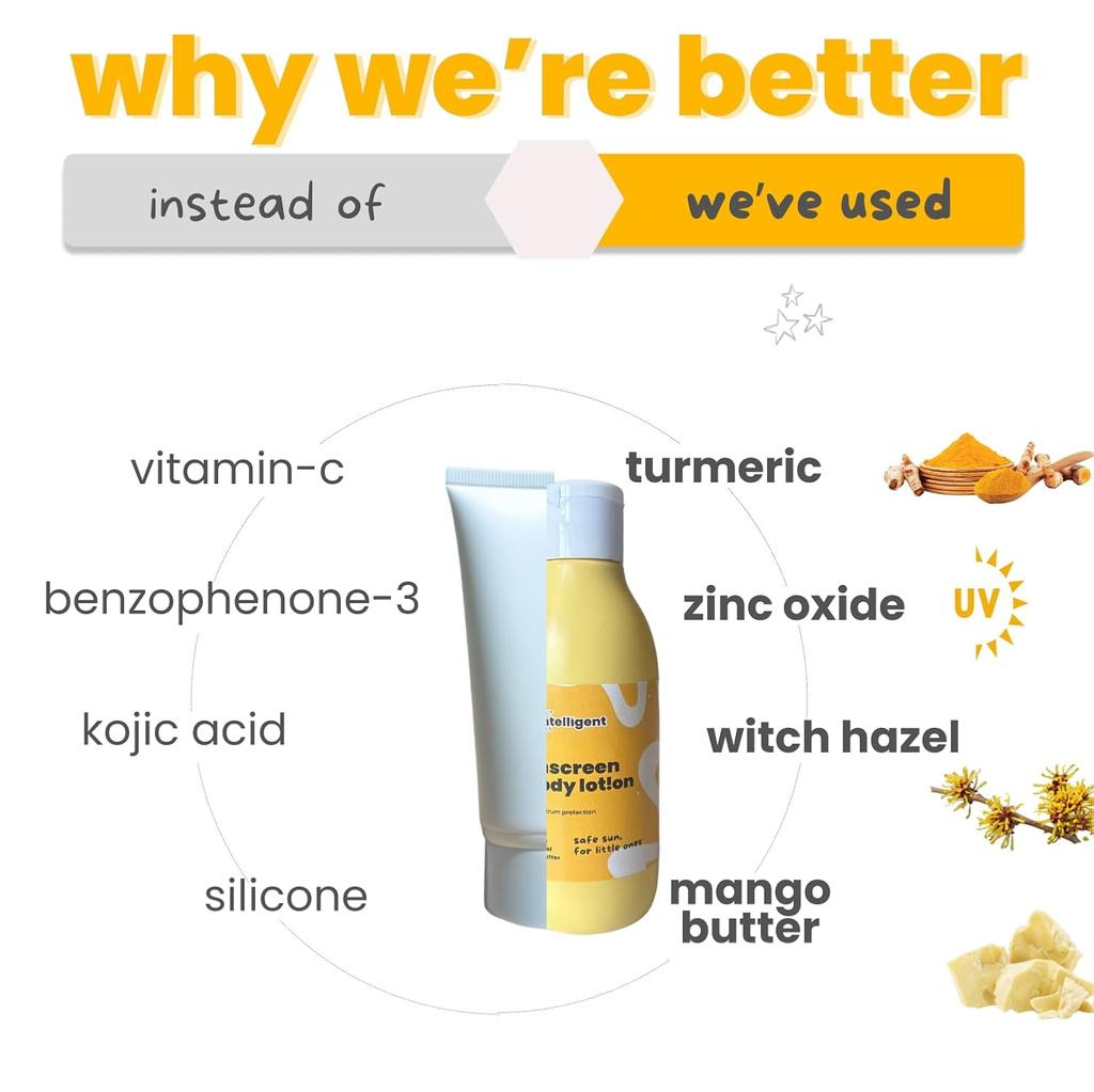 Tuco® Kids 2 in 1 Sunscreen + Body Lotion with SPF 30 | Turmeric, Licorice, Mango Butter | UVA/UVB PA++++ | Ages 2-5, 5-10, 10-15 | 100 ml (Pack of 2)