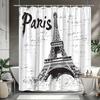 Rideau de douche stylé Tour Eiffel Parisienne Imperméable Polyester Doublure de salle de bain Décoration Artistique pour la Maison Voyage Cadeau