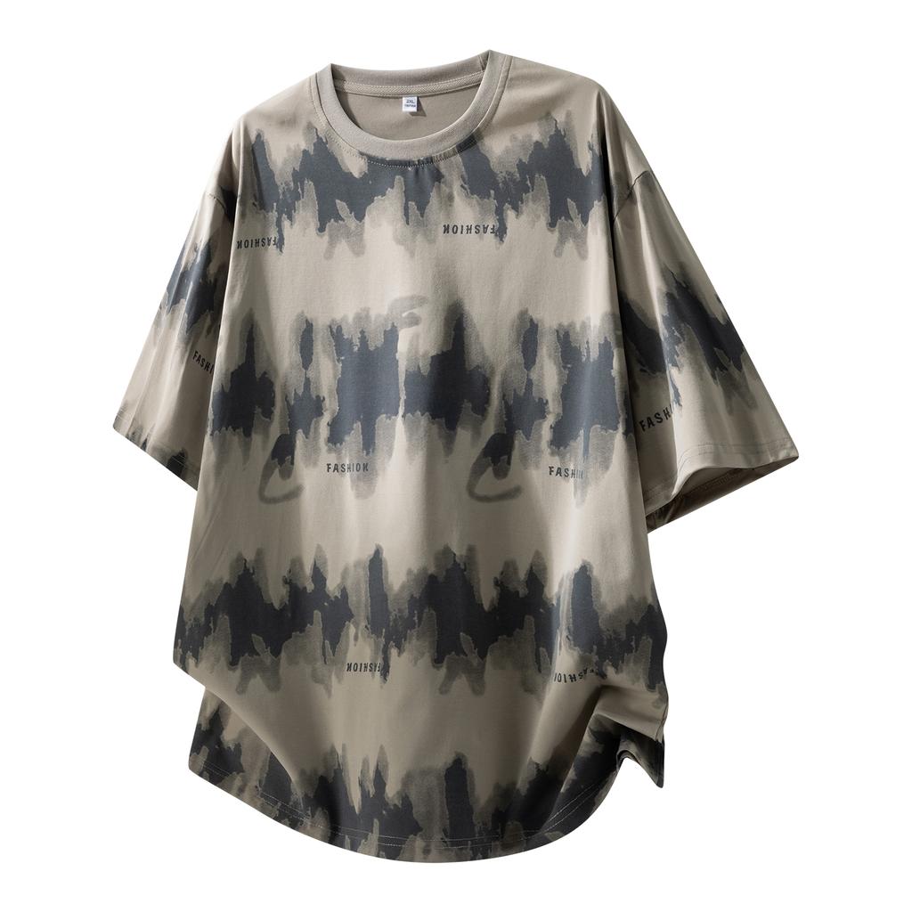 Short Sleeve T-Shirt Round Neck Half Sleeve Tops Plus Size Men's