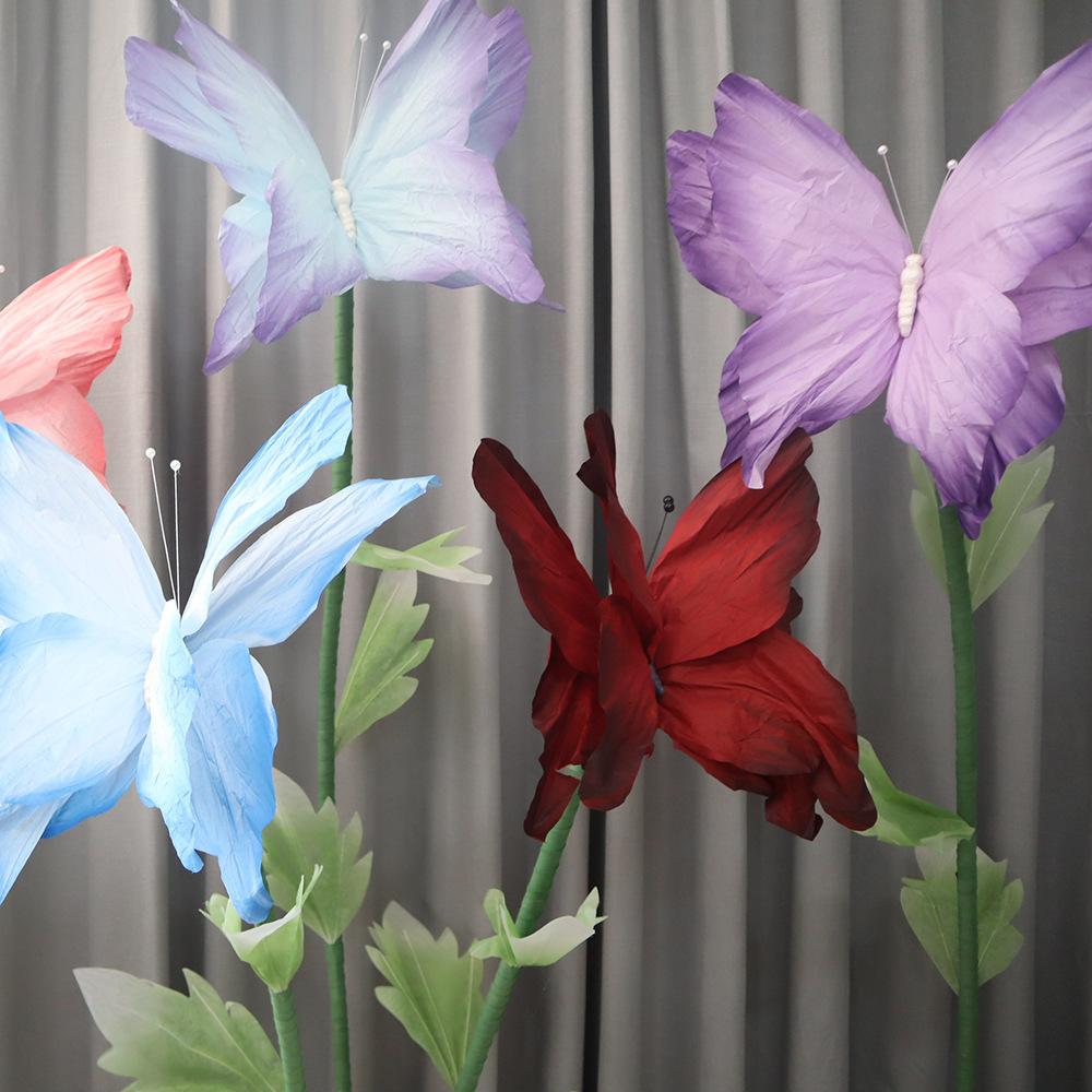 3D Simulated Flowers 30/50CM Colorful Giant Paper Butterfly Large-scale Window Display Three-dimensional Butterfly