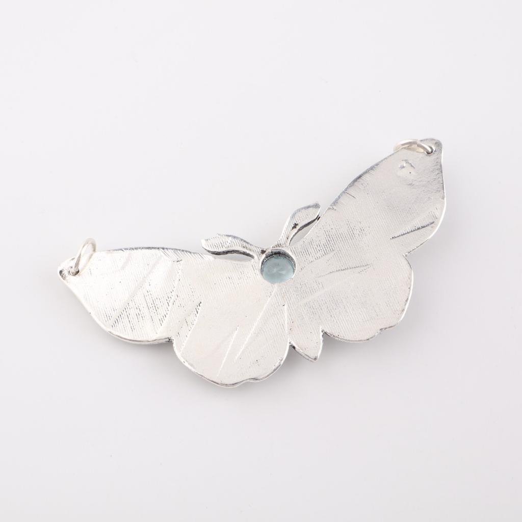 Sky Blue Topaz Gemstone 925 Sterling Silver Jewelry Pendant 0.7" Gift For Mother CP-35-13