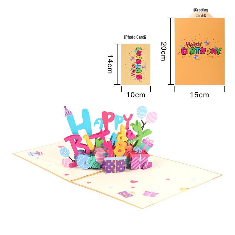 Cultural & Creative Birthday Pop-up Card - Party Blessing & Handmade Student Cake Gift