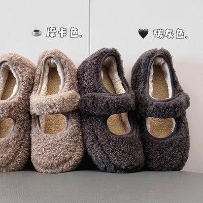 Fleece Retro Inner Heightening Thick-soled Mary Jane Mao Mao Shoes Doudou Women's Shoes Wear New Thermal Cotton Shoes Outside