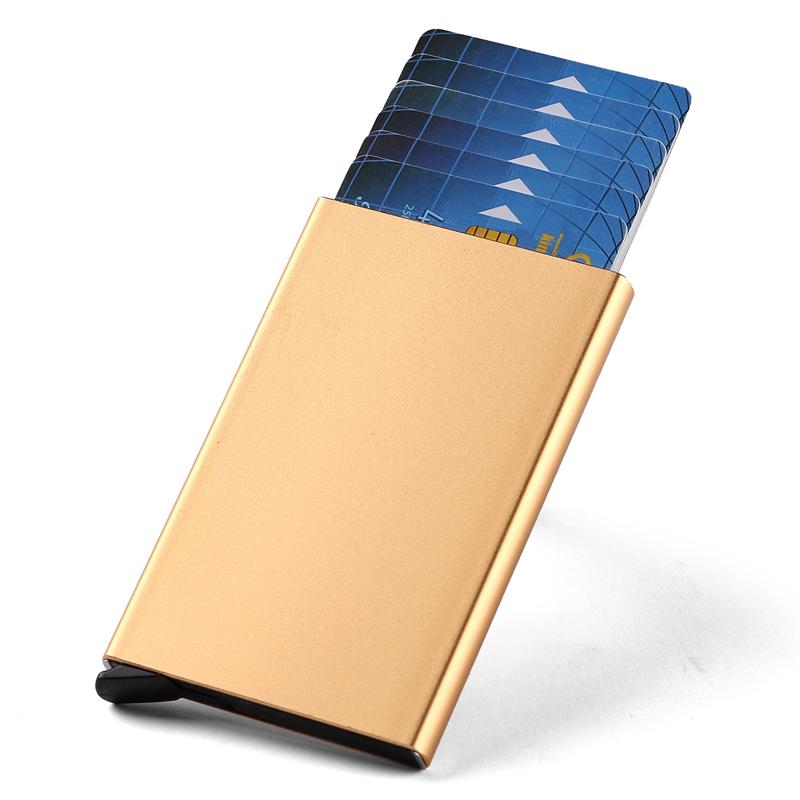Rfid ID Credit Card Holder Case Smart Minimalist Aluminium Metal Wallet Thin Pop-up Cardholder Wallets for Men Creditcard Case