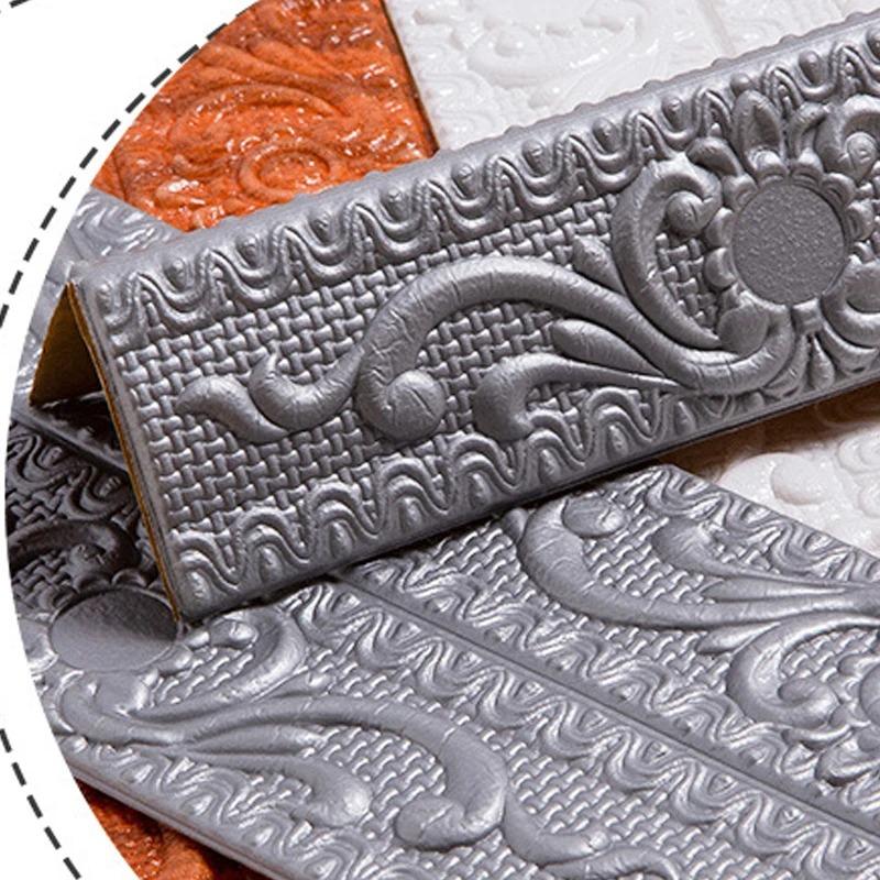 1 Stück 2,3 m / 90,55 Zoll selbstklebende Sockelleiste, 3D-Wandabschlussleiste, Antikollisions-Ecktapete, Heimdekoration
