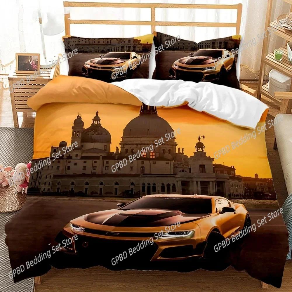 Comforter 3D Print Sports Car Bedding Set 3D Printed Suitable For Bedroom Kids Home Textile