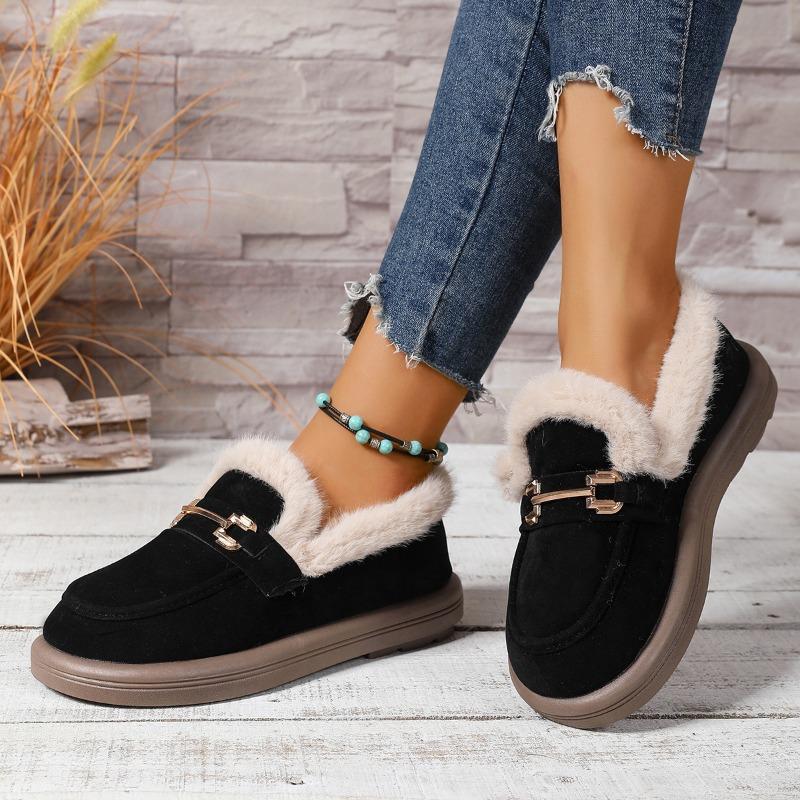 Foreign Trade Large Size Casual Snow Boots Women's Winter New Low-top Short Tube One-pedal Loafer Cotton Shoes with Velvet