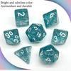 7pcs Transparent Dices Glitte Crystal Dice Set Rounded Polygon Dice for Dungeons and Dragons D&D RPG Role Playing Game Dices