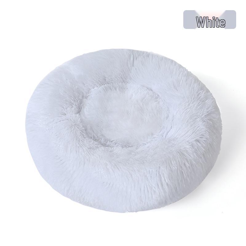 Round Plush Winter Pet Bed: Removable, Warm Cat & Dog Nest Cushion