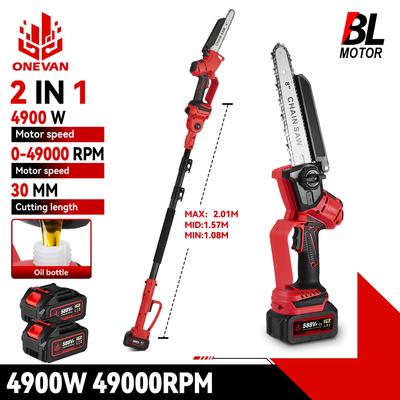 4900W Brushless Telescoping Pole Electric Chainsaw 2IN1 High Branch Garden Woodworking Poda Saw Para Makita 18V Bateria