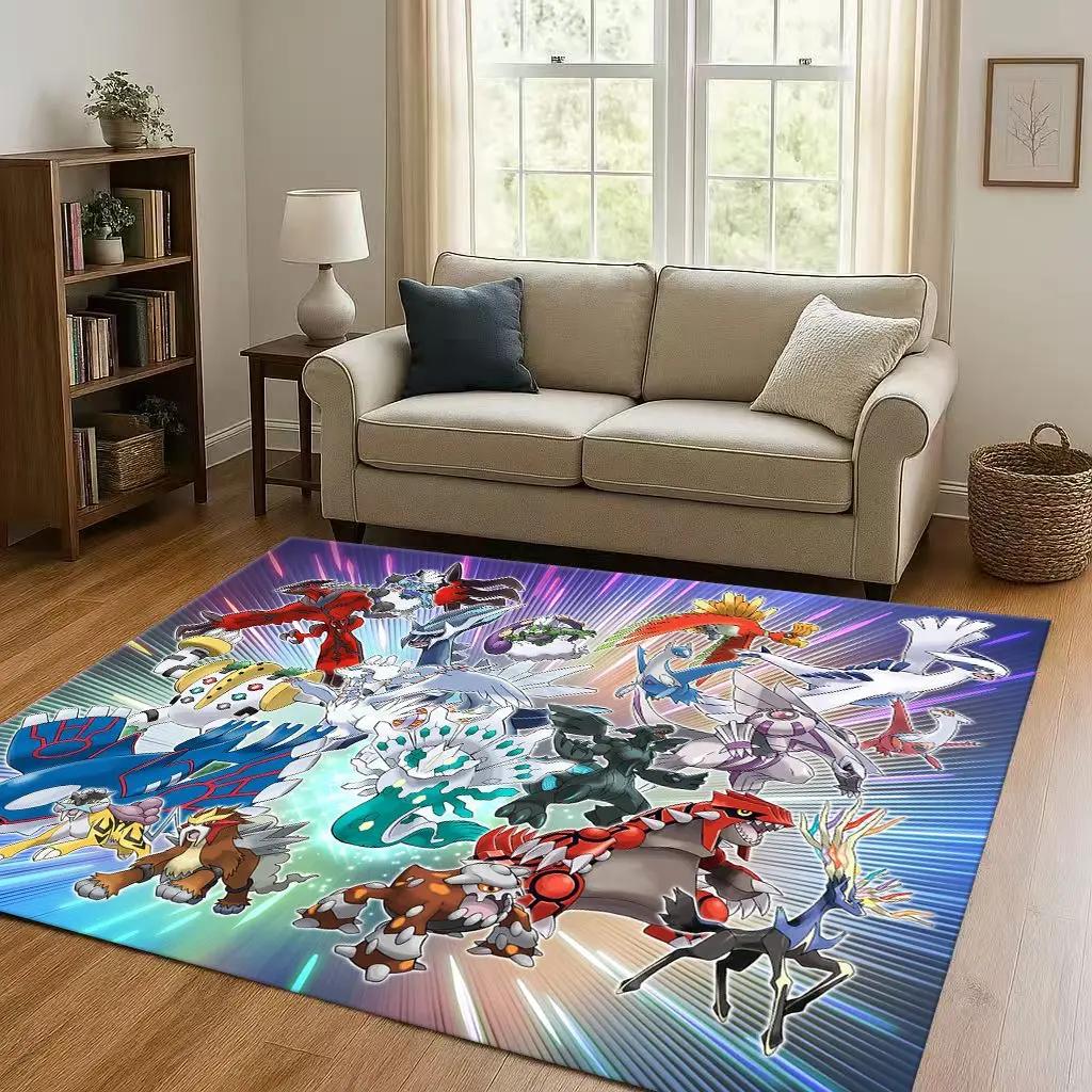 2026 Pokemon Pikachu Cartoon Christmas Living Room Non-Slip Area Rug Carpet For Bedroom Playroom Sofa,Home Decor Doormat