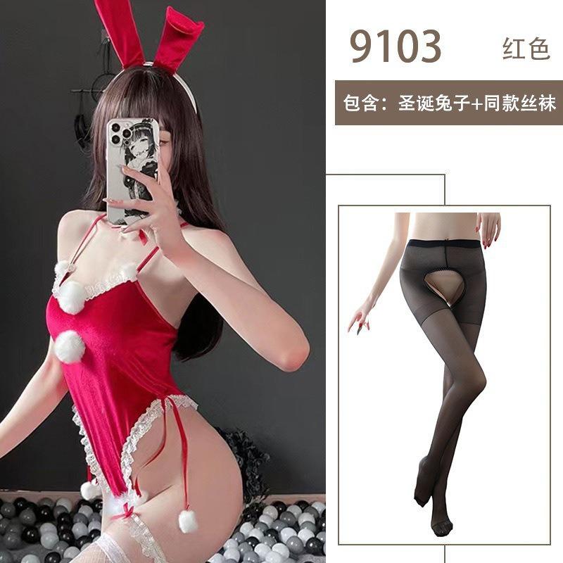 Sexy Lingerie Pure Desire Uniform Bunny Christmas Cosplay One-piece Hot Open Crotch Flirting Suit Seduction