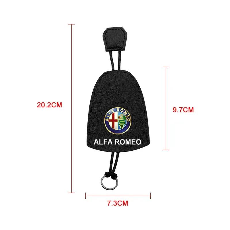 

Car Stickers For Alfa Romeo Car Leather Key Cover Creative Pull Key Bag For Alfa Romeo Giulia Stelvio Giulietta 156 159 147 Mito