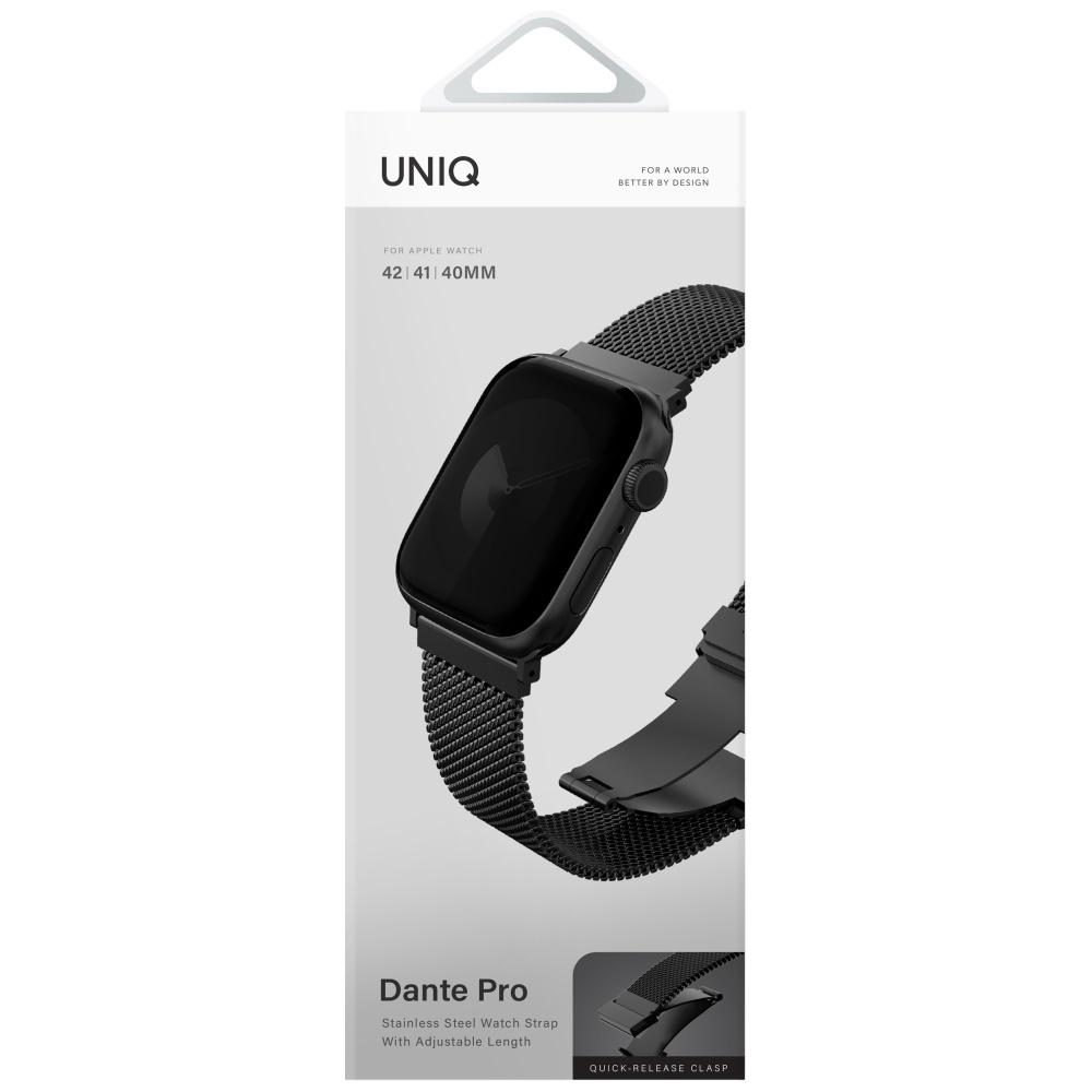 Pasek Uniq Dante Pro Do Apple Watch 42/41/40Mm Stainless Steel Grafitowy Czarny