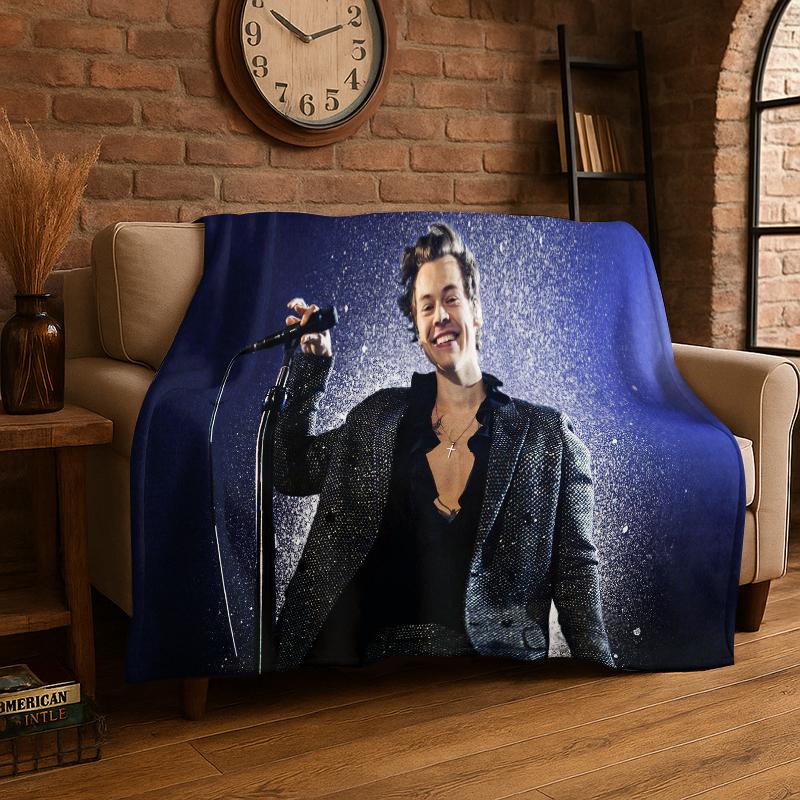 Moda Harry Styles Cantante Stella Coperta di Flanella Morbida Calda Coperta Plaid per Camera da Letto Soggiorno Letto Viaggio Campeggio Picnic Regalo
